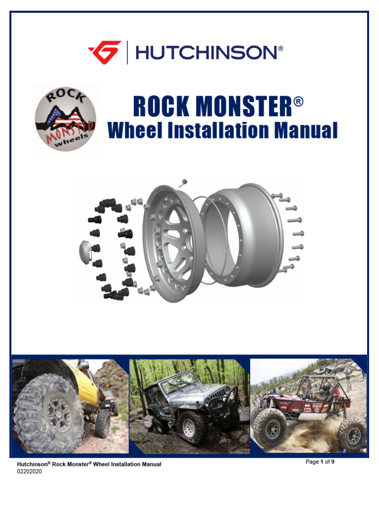Rock Monster Wheel Installation Guide | PDF | Tire | Wheel