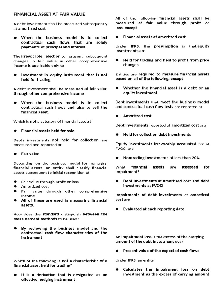 Understanding Financial Asset Valuation | PDF | Fair Value | Mark To ...