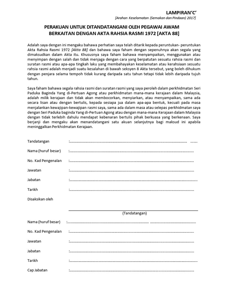 Akta Rahsia Rasmi | PDF