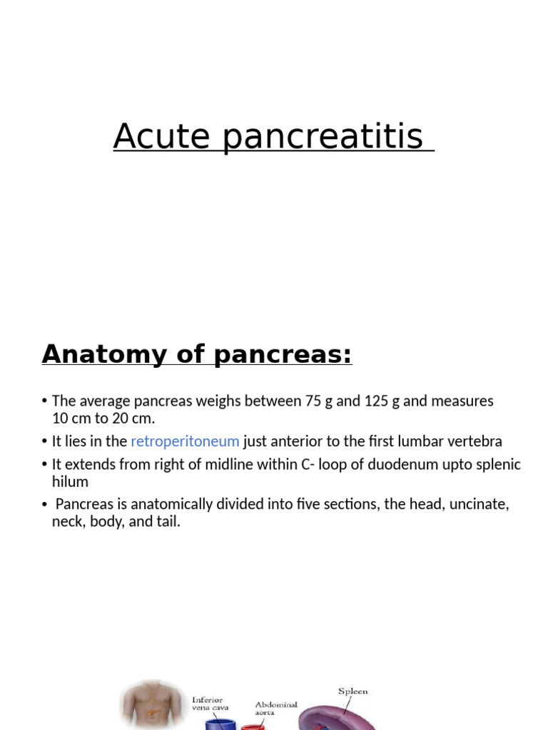 Acute Pancreatitis Overview and Management | PDF | Pancreas | Medical ...