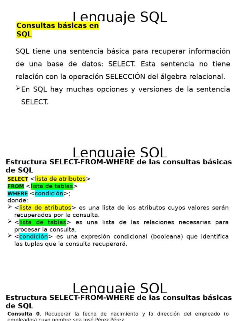 Consultas Básicas en SQL: Estructura y Ejemplos | PDF | SQL ...