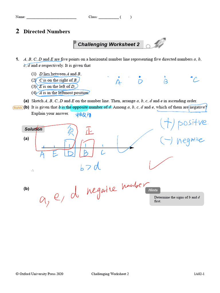 Directed Numbers and Algebra Worksheet | PDF | Area | Rectangle