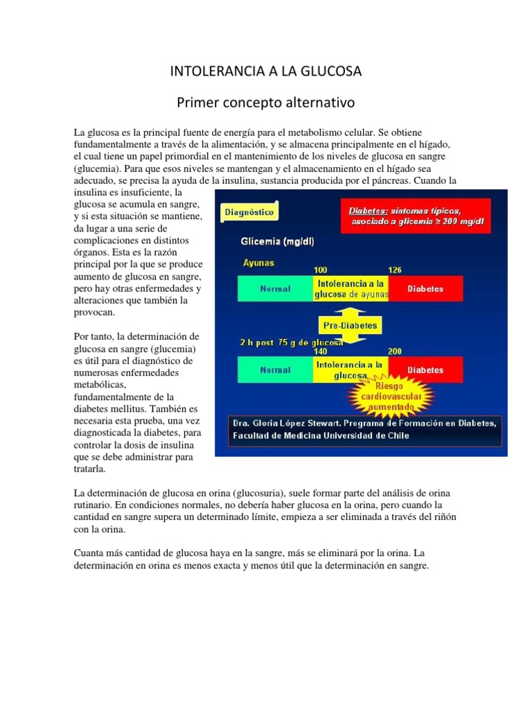 Intolerancia A La Glucosa PDF Orina Diabetes mellitus