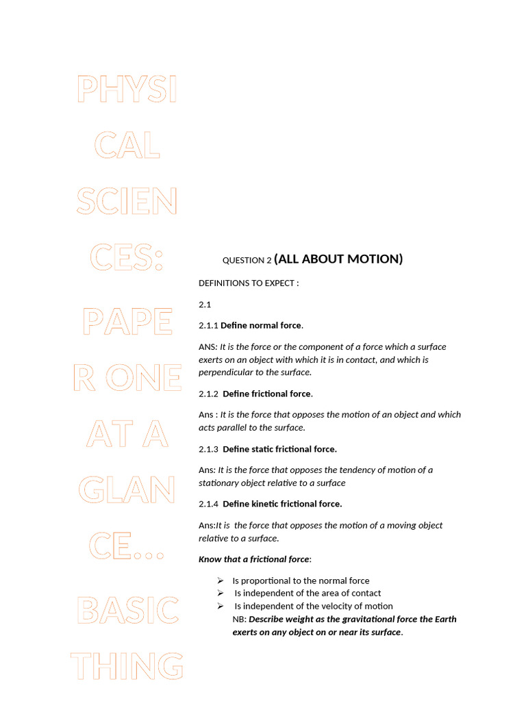 Key Concepts in Physics: Forces & Motion | PDF | Force | Momentum