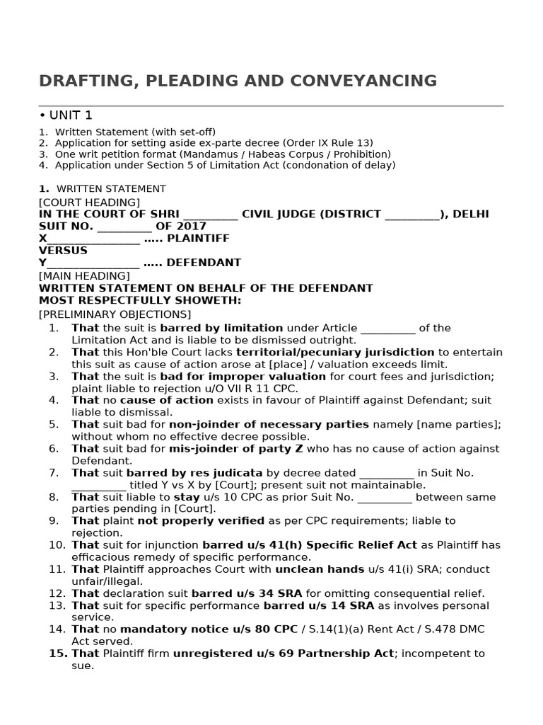 Legal Templates for Pleadings and Applications | PDF | Lawsuit | Mandamus