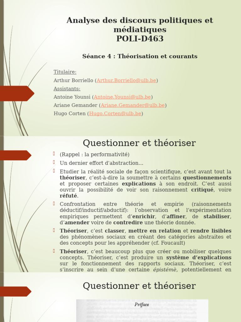 Analyse des discours politiques et théories | PDF | Sociologie ...