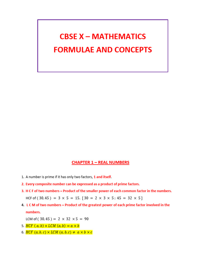 Gr10 Maths Formula Sheet | PDF | Quadratic Equation | Factorization
