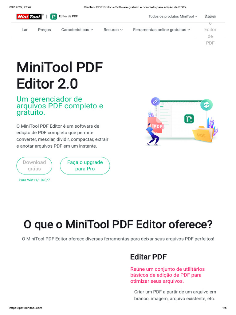 MiniTool PDF Editor: Edição de PDFs Grátis | PDF | Software de ...