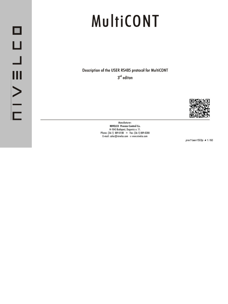 MultiCONT RS485 Interface Guide | PDF | Integer (Computer Science) | Bit