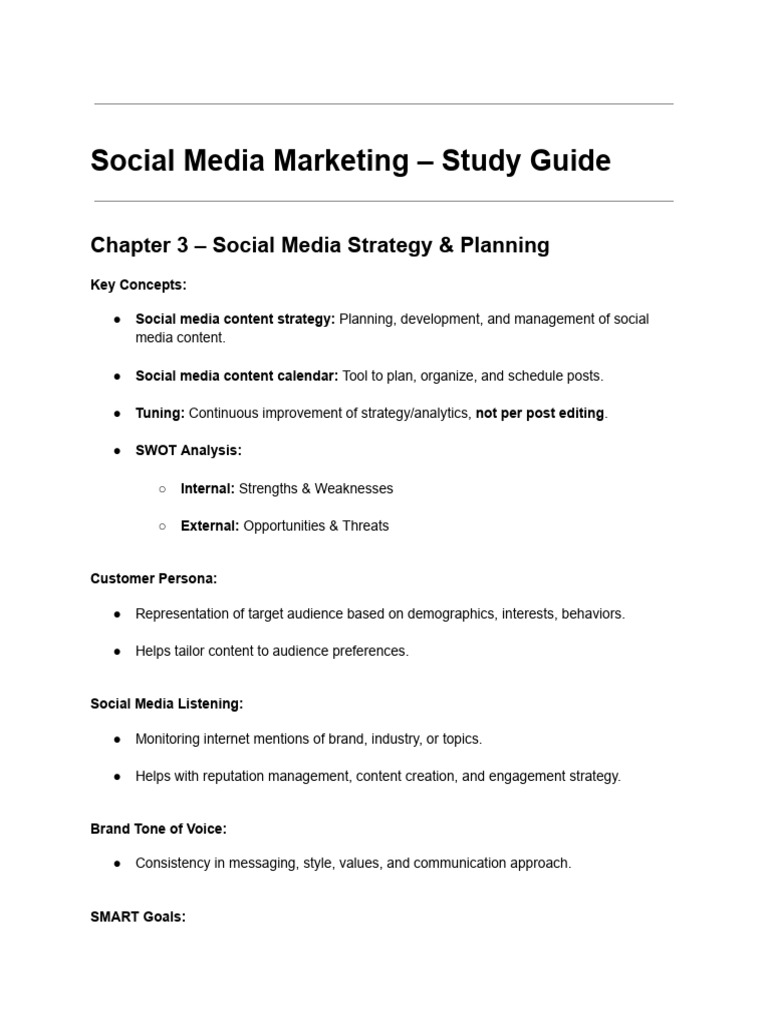 Social Media Marketing Study Guide | PDF | Digital Marketing | Popular ...