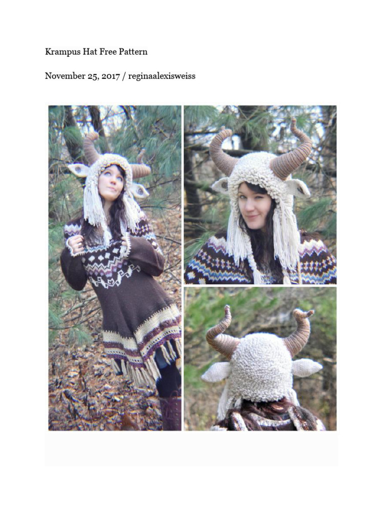 FULL Krampus Hat Crochet Pattern PDF Crochet Weaving