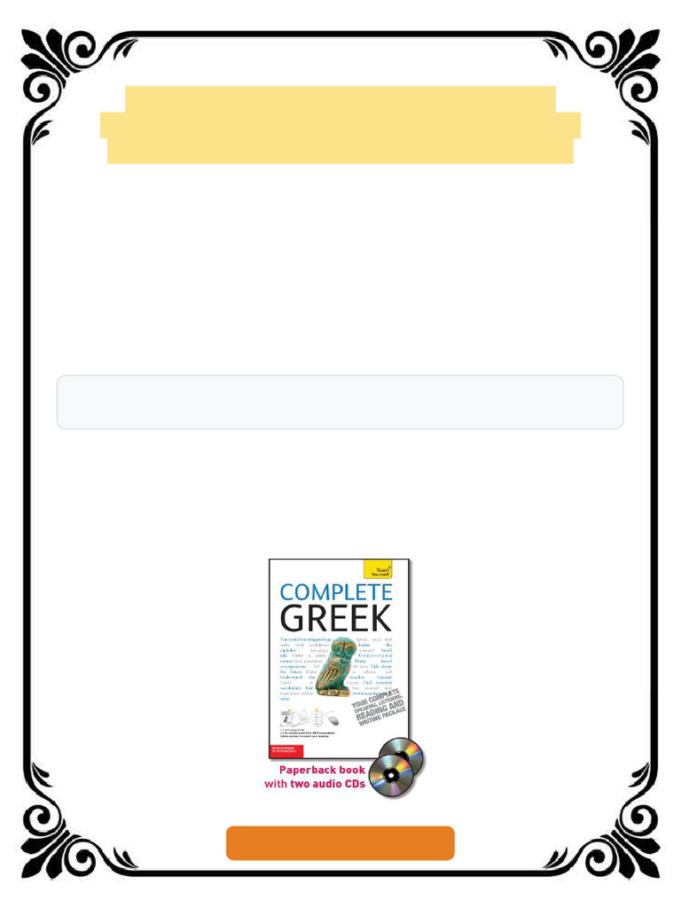 Teach Yourself Complete Greek with Audio 3rd Edition Edition Aristarhos ...
