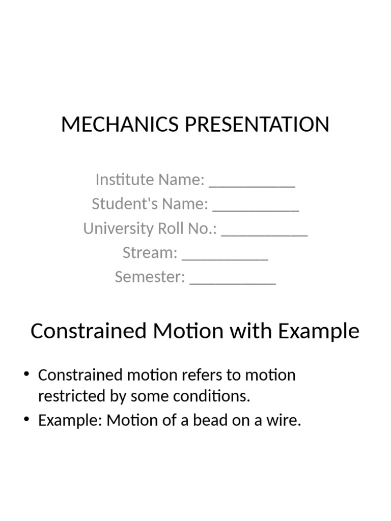 Mechanics: Motion, Vectors, and Fields | PDF