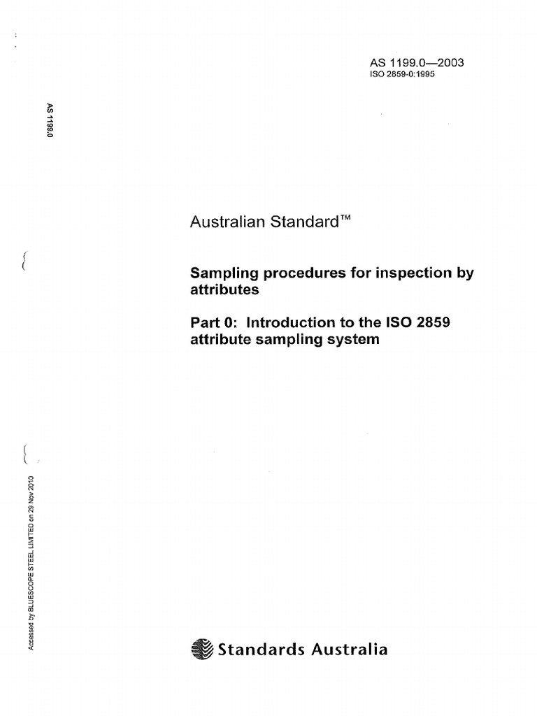 As 1199.0-2003 Sampling Procedures For Inspection by Attributes Part0 ...