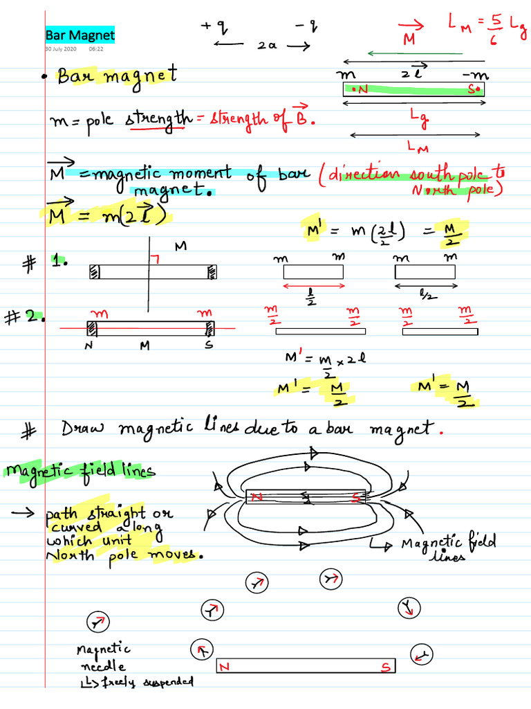 Understanding Bar Magnet Properties | PDF | Magnetism | Magnetic Field
