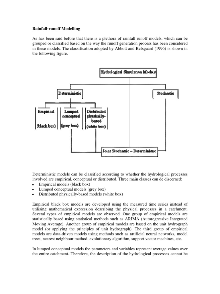 Rainfall-Runoff Model Classifications | PDF | Conceptual Model ...
