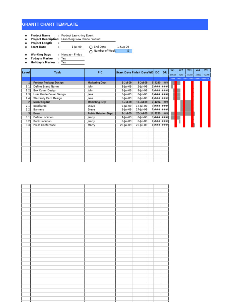 Gantt Chart Template 01 | PDF