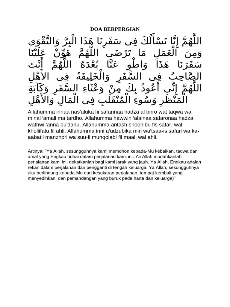 Doa Berpergian | PDF