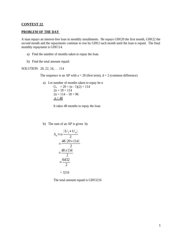 Problem of the Day | PDF