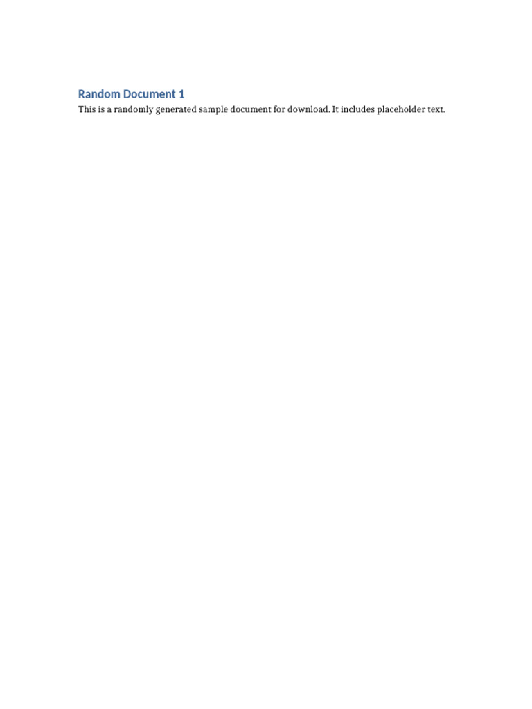 Random Doc 1 | PDF