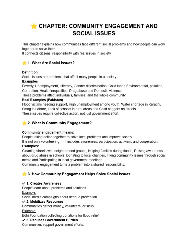 Community Engagement for Social Issues | PDF | Elections | Poverty