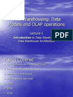 Data Warehousing: Data Models and OLAP Operations: Lecture-1