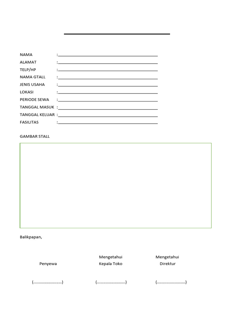 Surat Sewa Tenant Teras dan Parkiran | PDF