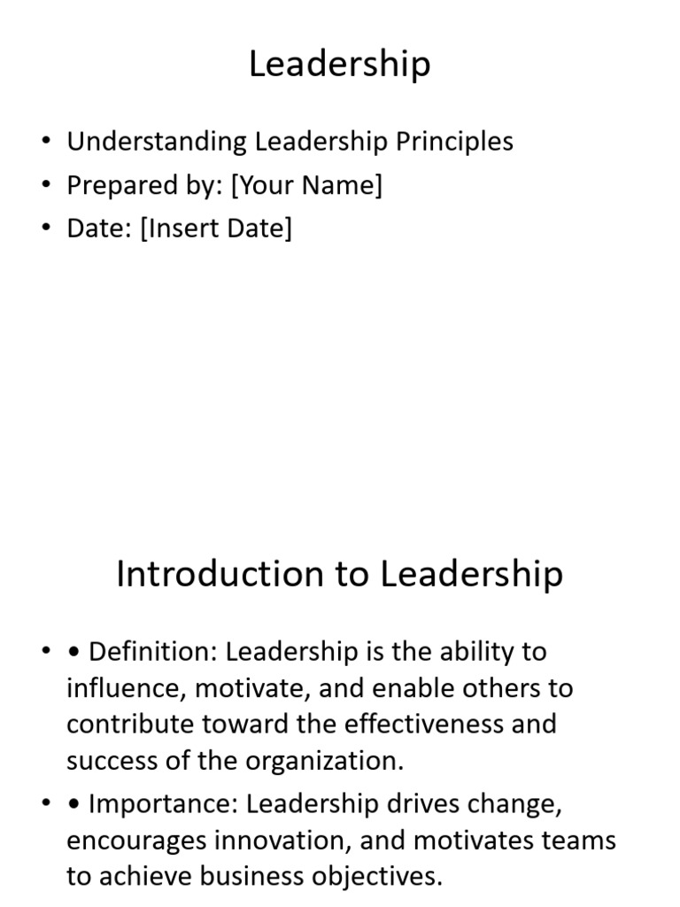 Essential Leadership Principles Guide | PDF | Leadership | Social ...