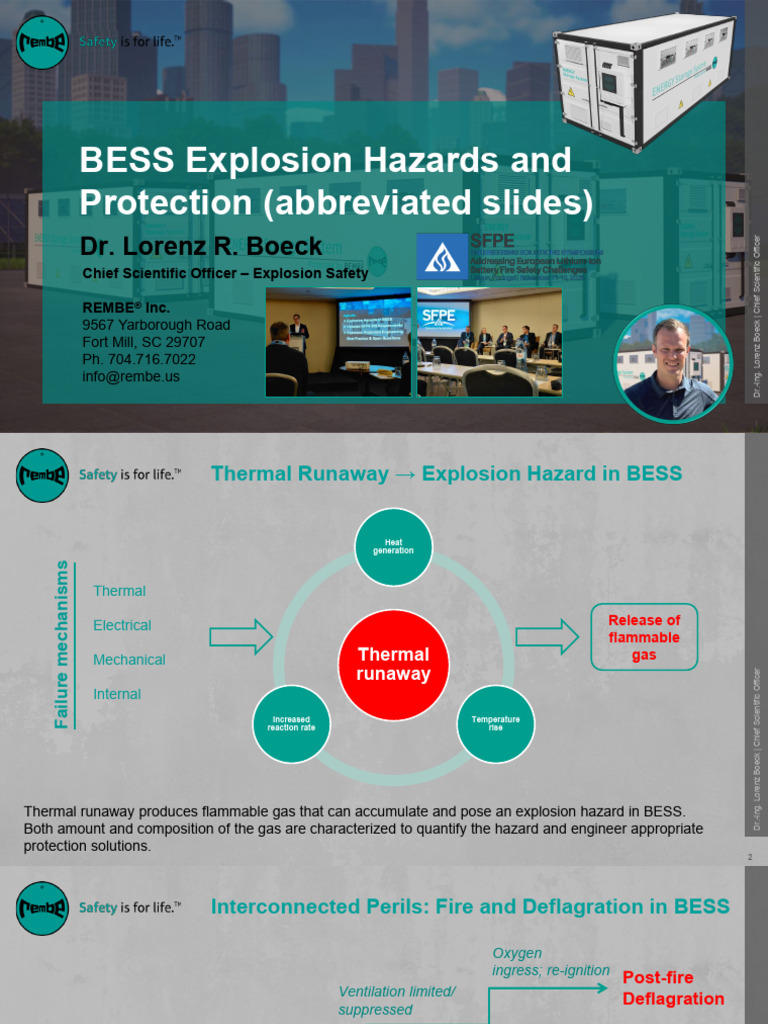 BESS Explosion Hazards & Protection Solutions | PDF | Fires | Explosion