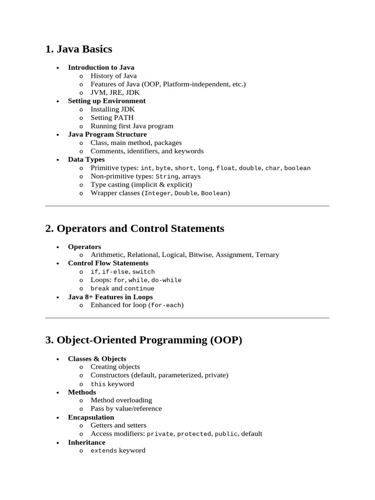 Comprehensive Java Programming Guide | PDF | Method (Computer ...