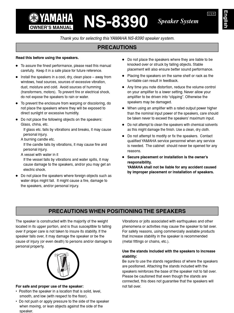 yamaha ns 8390 speakers