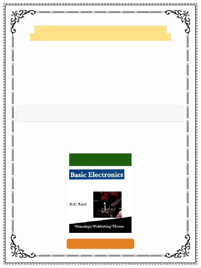 Basic Electronics 1st Edition D.C. Tayal Ebook Multi-Chapter Digital ...