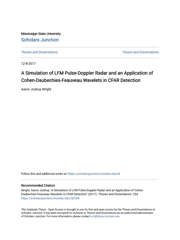 A Simulation of LFM Pulse-Doppler Radar and an Application of Coh | PDF ...
