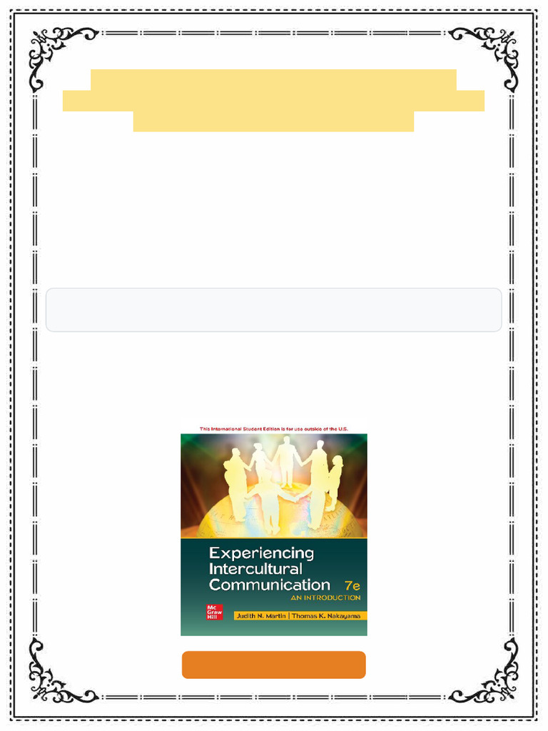 Experiencing Intercultural Communication: An Introduction 7th Edition ...