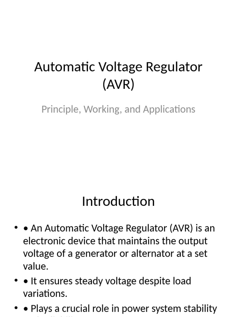 Automatic Voltage Regulator Overview | PDF