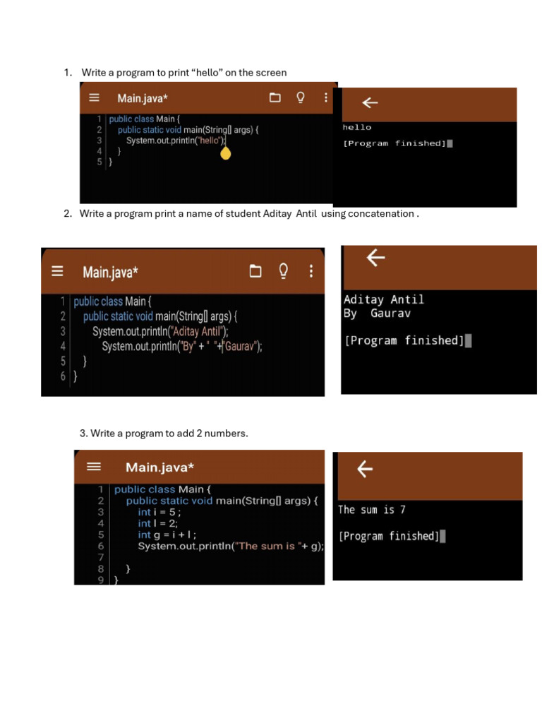 Write A Program To Print "Hello" On The Screen | PDF