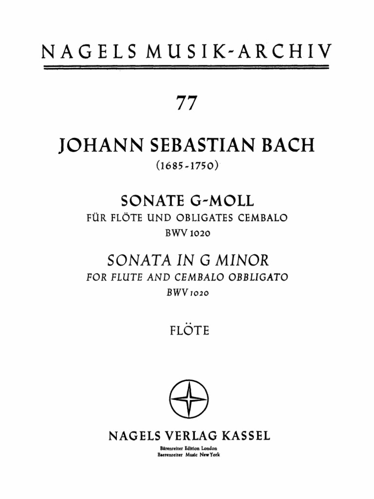 IMSLP596401-PMLP5990-Bach Sonata Sol Menor BWV 1020 FL | PDF