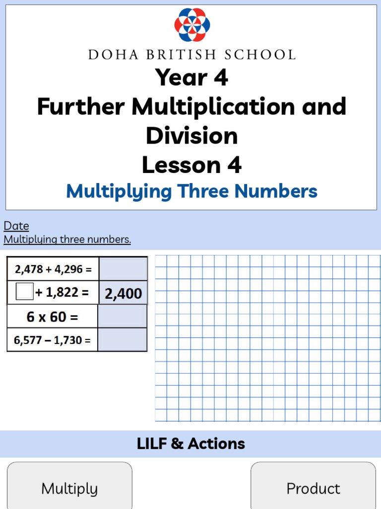 Multiplying Three Numbers Lesson Plan | PDF