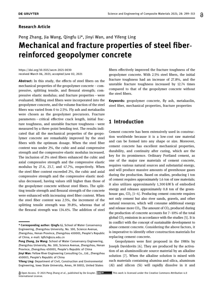Mechanical and Fracture Properties of Steel Fiber- (2) | PDF | Strength ...