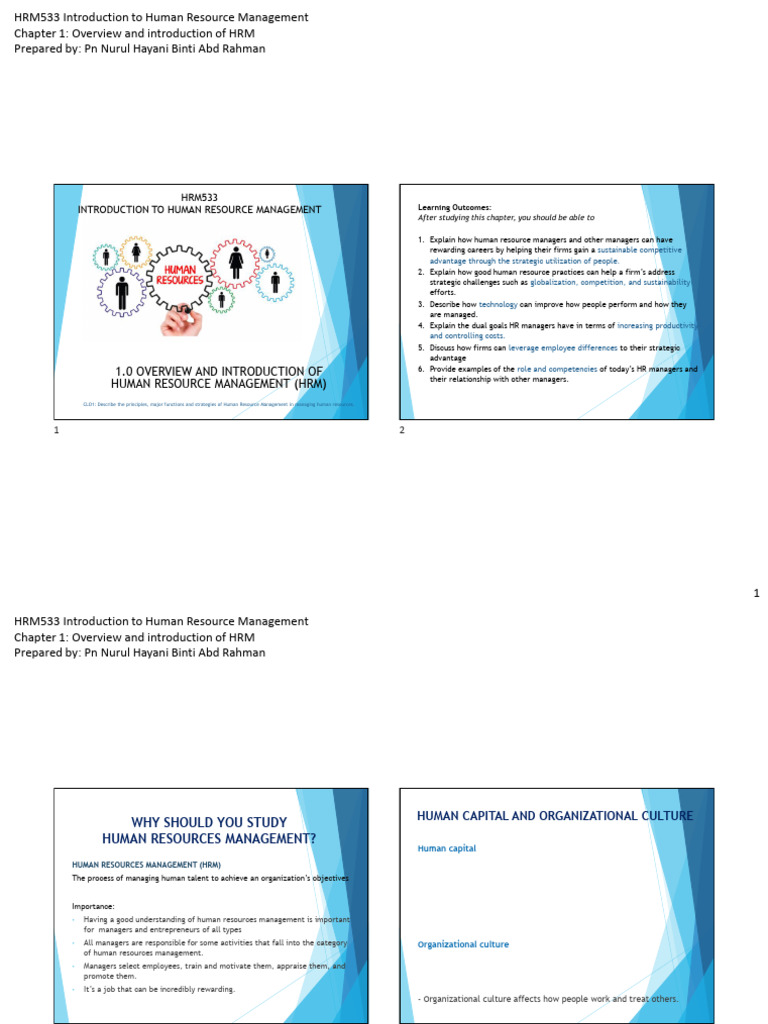 HRM533: Human Resource Management Overview | PDF | Human Resource ...