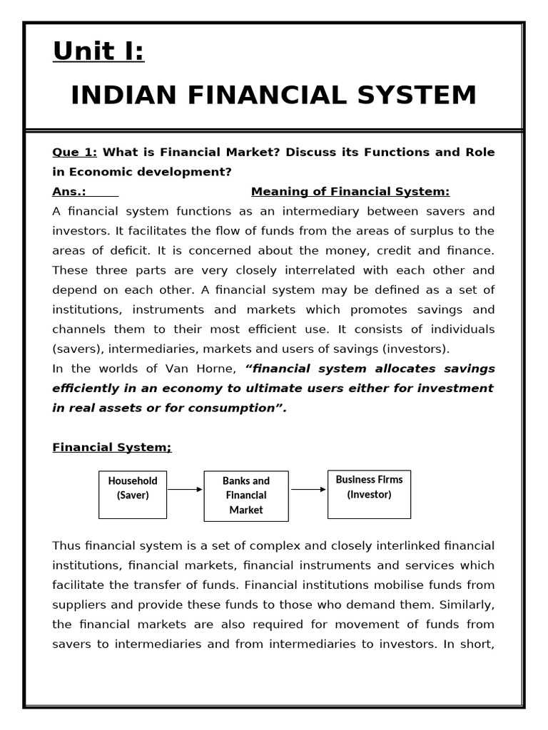 Indian Financial System | PDF | Securities (Finance) | Capital Market