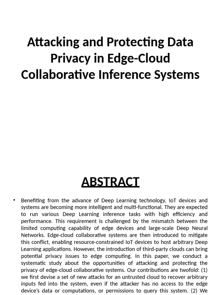 Data Privacy in Edge-Cloud Systems | PDF | Internet Of Things | Deep ...