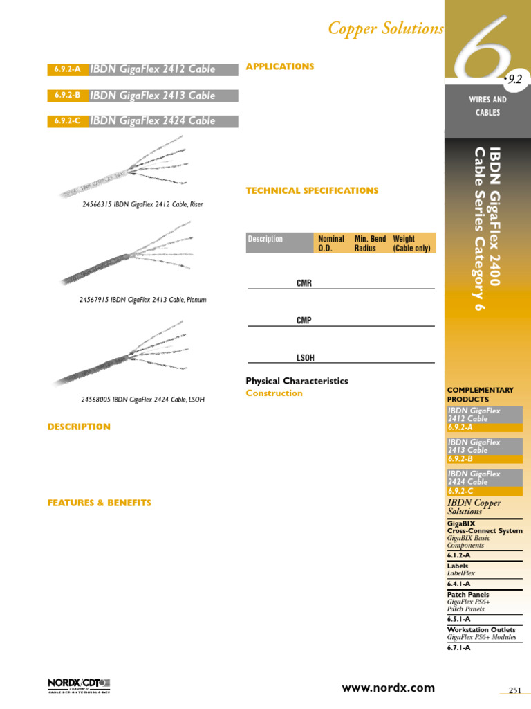IBDN GigaFlex 2400 Cable Series Overview | PDF | Electrical Equipment ...
