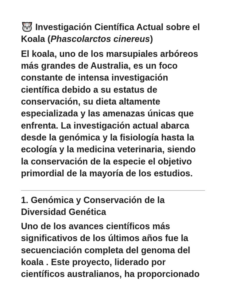 Koalas | PDF | Coala | Biología