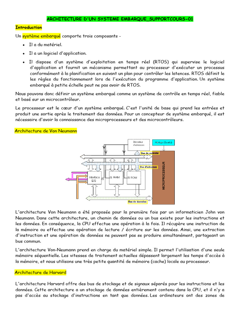 Architecture des systèmes embarqués | PDF | Programme informatique ...