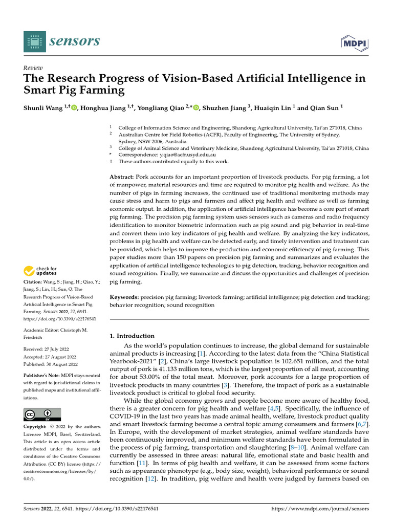 Vision AI in Smart Pig Farming | PDF | Internet Of Things | Agriculture