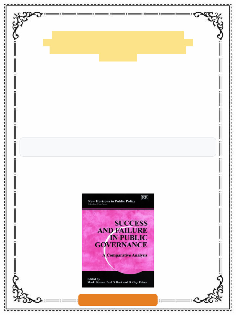 Success and Failure in Public Governance A Comparative Analysis New ...