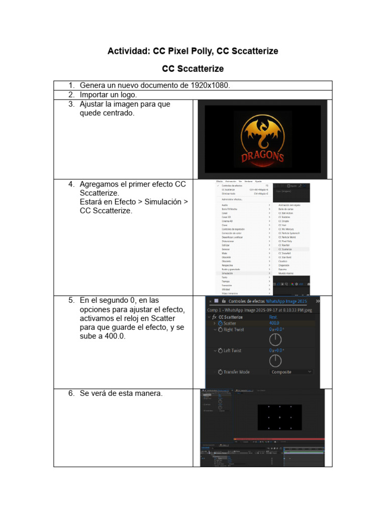 Efectos CC Sccatterize y Pixel Polly | PDF