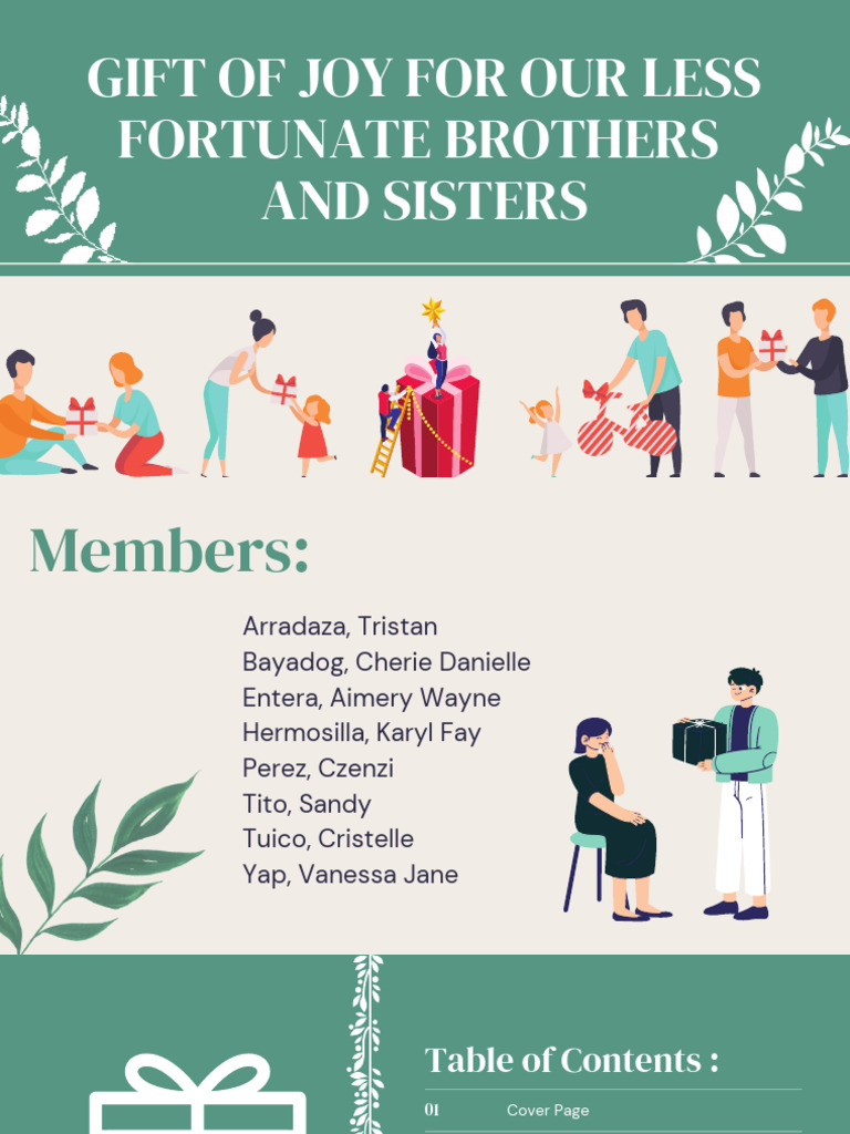 Gift of Joy For Our Less Fortunate Brothers and Sisters | PDF ...