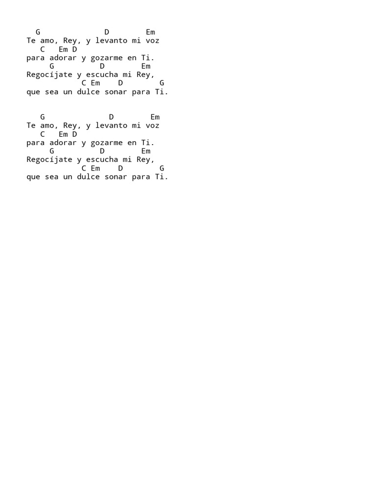 Misc Originals - Desconocido - Te Amo Rey - Chords | PDF